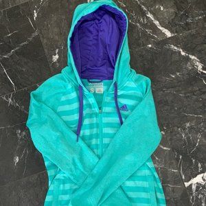 Adidas Ultimate Fleece Hoodie in Teal/Purple